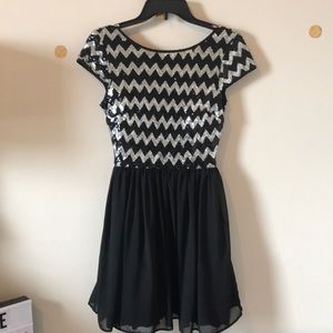 B. Darlin chevron sequence dress